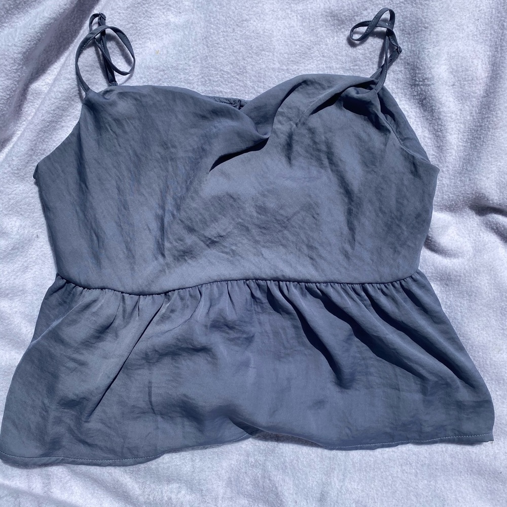 Silky Cowl Neck Babydoll Tank | Size XL